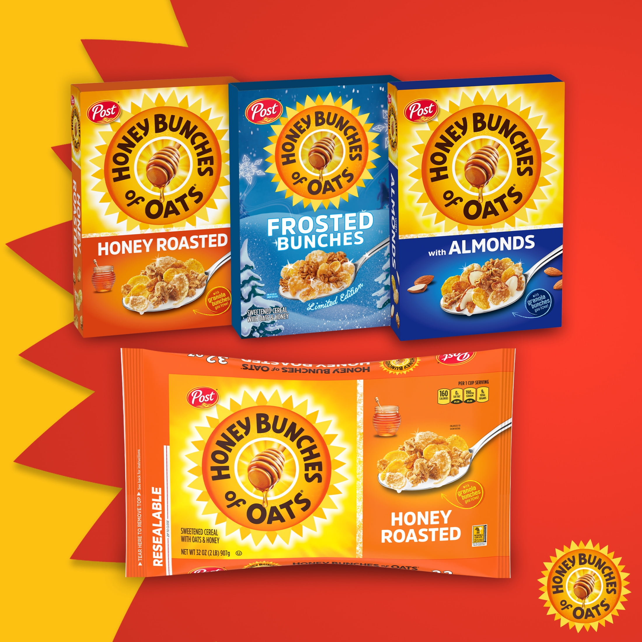 Post Honey Bunches of Oats Frosted Bunches Limited Edition Cereal, Crunchy 15.2 oz Box