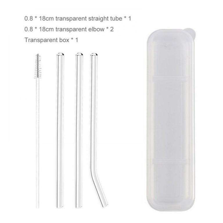 Gotydi 6Pcs Drinking Straws Reusable Clear Glass Drinking Staws with  Cleaning Brush Heat-Resistant Smoothie Straws for Smoothies Tea Juice  Milkshakes 