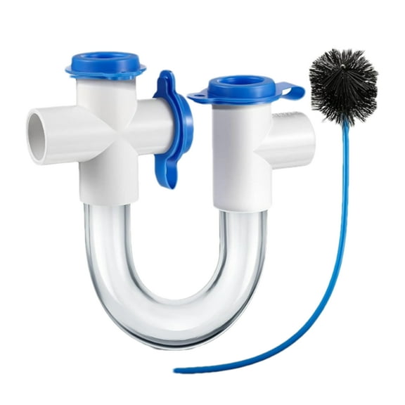 3 4 Inch Condensate Trap, 3 4 Inch Clear Condensate Traps, Pipe Fitting Connector, AC Transparent U Trap, Drain Cleaning Kit for Effectively Drains Condensate