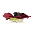 thumbnail image 2 of Northlight 6.25" Red Heart Flower with Leaf Clip-On Christmas Ornament, 2 of 3
