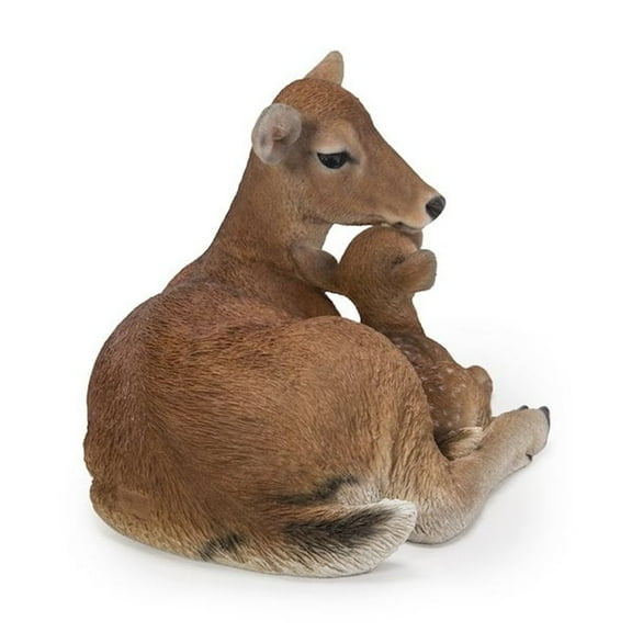 Hi-Line Gift Ltd. Cuddling Mother And Baby Deer Garden Statue