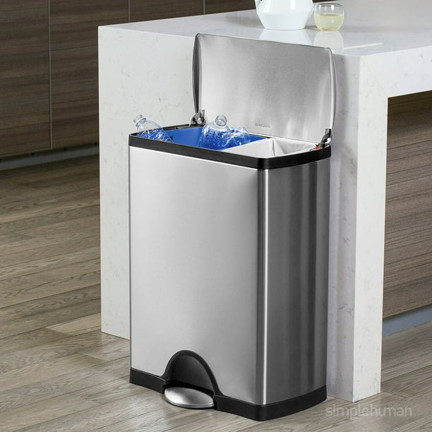 simplehuman 12-Gal. Dual Compartment Stainless Steel Step