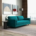 thumbnail image 6 of Allora Mid-Century Modern Cushion back Velvet Sofa in Turquoise, 6 of 7