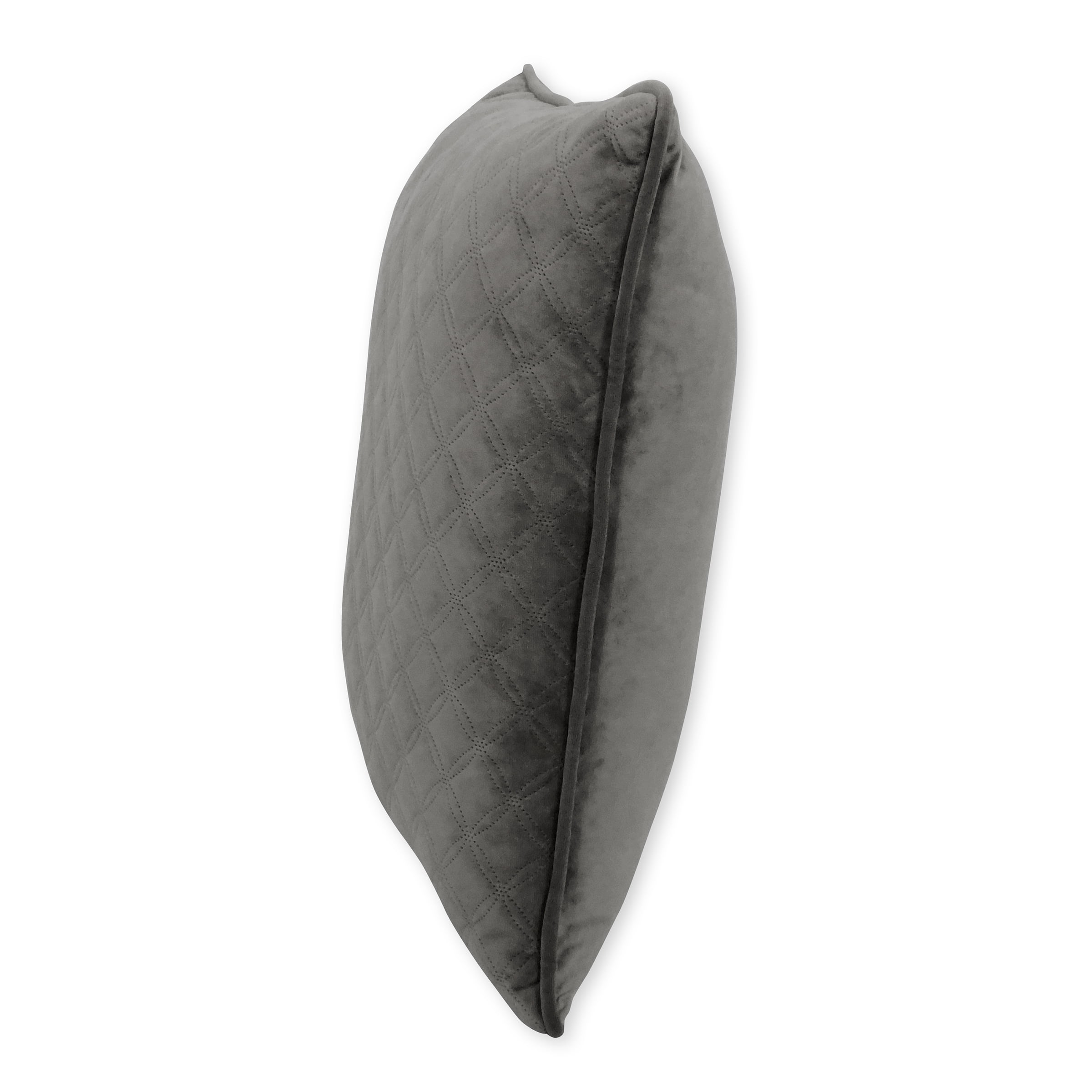 Better Homes & Gardens Quilted Velvet Decorative Square Throw Pillow, 19" x 19", Pack of 2, Dark Gray