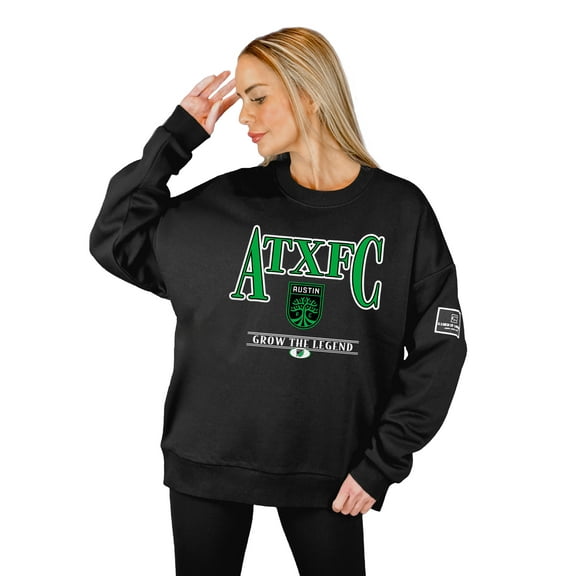 Women's Gameday Couture Black Austin FC Oversized Players Only Black Label Premium Sweatshirt