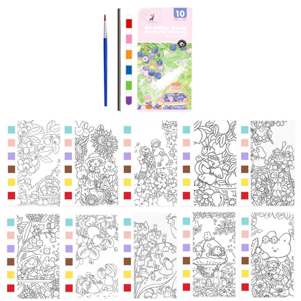 Cuaderno para colorear con acuarela, papel para grafiti, marcapáginas para dibujar, papel pigmentado de alta calidad, actividades artísticas creativas, diseño plegable y portátil, 100