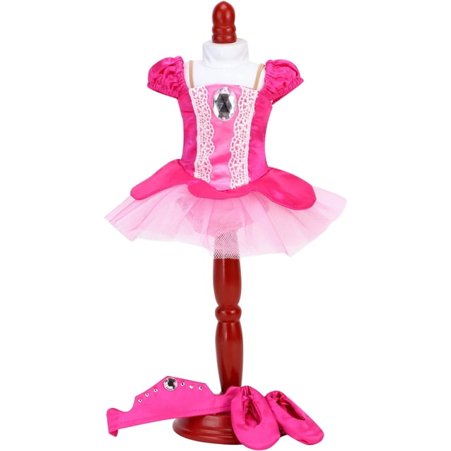 Disfraz de Recital de Ballet de Sophia con pantuflas con lazo para muñecas de 14,5 pulgadas, rosa fuerte