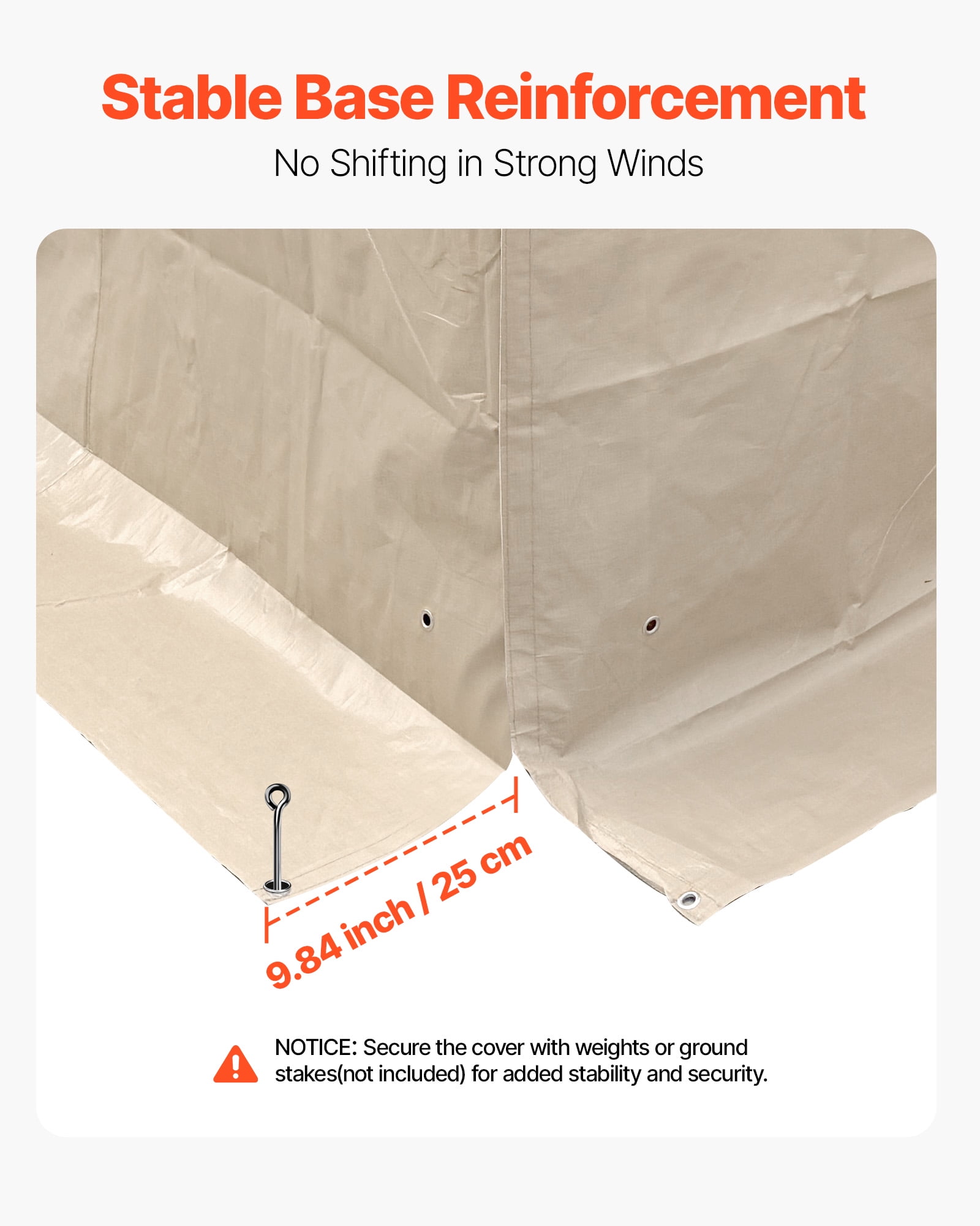VEVOR Winter Gazebo Cover Fits 10 x 14 ft Hardtop Gazebos, All-Weather Gazebo Cover with Sidewalls & Mesh Windows, High-Density PE Material, Enclosed Storage Shelter Covers, Gazebos not Included