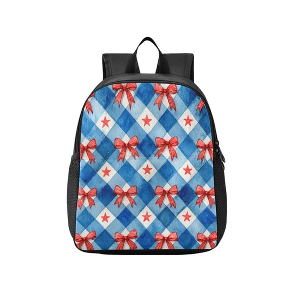 Toddler Backpack Vibrant Red Bows Pattern Waterproof Lightweight Backpack Casual Mini Daypack for Daycare & Travel
