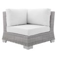 thumbnail image 2 of Modway Conway Fauteuil d'Angle d'Extérieur Moderne en Rotin et Tissu, Gris Pâle/blanc, 2 of 11