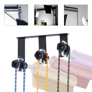 Photography 3 Roller Backdrop Wall Mount Manual Background Roller Support System Black