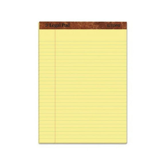 Tops The Legal Pad Ruled Perforated Pads 8 1/2 x 11 Canary 50 Sheets 3 Pads/Pack 75327