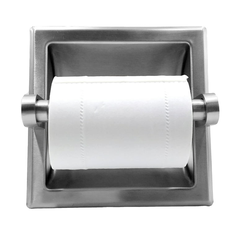 Smack Brushed Nickel Recessed Toilet Paper Holder - Includes Rear Mounting Bracket