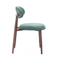 thumbnail image 4 of ClinQ Dining Chairs Set of 2, Modern Upholstered Kitchen Chairs with Curved Backrest, Thick Linen Fabric Cushion and Wood Grain Metal Legs, Green, 4 of 11