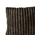 thumbnail image 4 of Home Design Laconia 18"x18" Square Velvet Pillow Covers, Set of 4, Soft Fluffy Striped Design for Sofa, Bedroom, or Living Room, Brown, 4 of 4