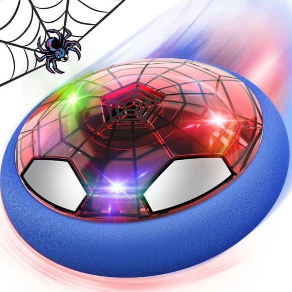 Allaugh Hover Soccer Ball Indoor Outdoor Soccer Ball Games Bumper Balls for kids with LED Lights and Soft Foam Bumpers, Red