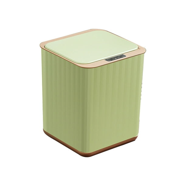 Bote de basura con sensor automatico de 18 l recargable por USB con luz LED verde oliva A Likrtyny Libre de BPA Walmart en linea
