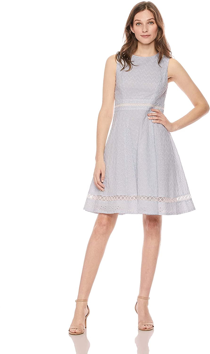 calvin klein eyelet fit and flare dress