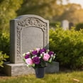 thumbnail image 4 of Artificial Cemetery Flowers for Grave, 12 Heads Artificial Roses Flowers With Pot, Memorial Day Flowers for Cemetery, Outdoor Grave Decorations, 4 of 6