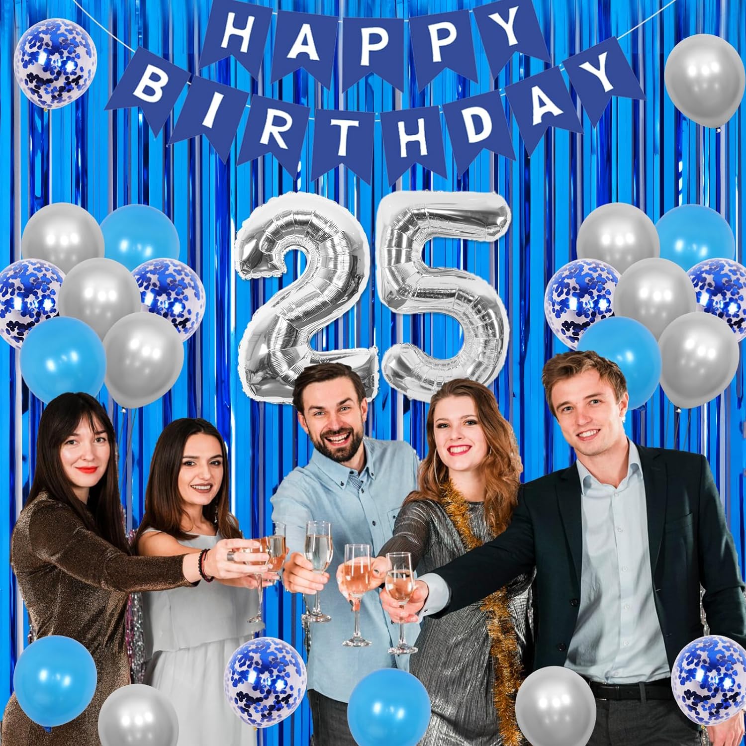 Black Glitter Quarter Life Crisis Banner – Für 25./30. Geburtstag, Partydekoration, Mit Buchstaben & Schnur