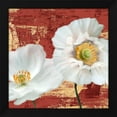 thumbnail image 2 of Leonardo Sanna 20x20 Black Modern Wood Framed Wall Art Titled - Washed Poppies (Red and Gold) I, 2 of 6