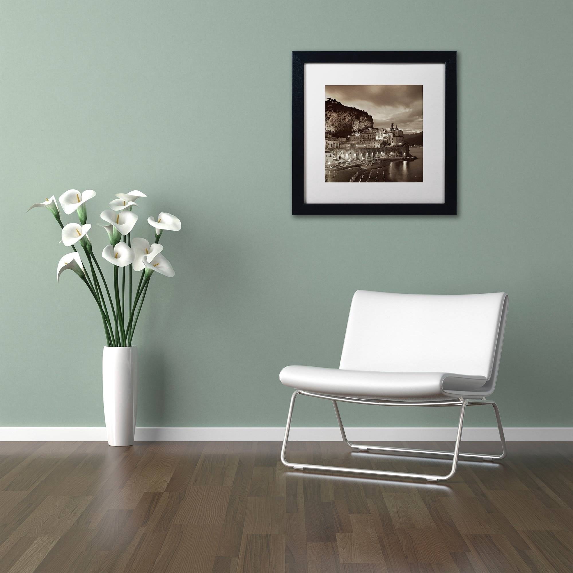 Trademark Fine Art "Atrani I" Canvas Art by Alan Blaustein, White Matte, Black Frame
