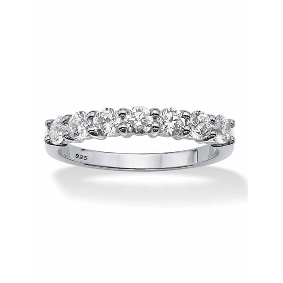 PalmBeach Jewelry Round Cubic Zirconia Wedding Anniversary Band Ring .70 TCW in Solid 10k Yellow or White Gold or Platinum-Plated in Silver