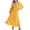 Yellow, variant on Floral Print Womens Dress Long Puff Sleeve Square Neck Ruffle Hem Casual Swing Dresses (Red, M)