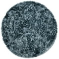thumbnail image 3 of SAFAVIEH Ocean Trellis Solid Plush Polyester Shag Area Rug, Slate, 4' x 4' Round, 3 of 10