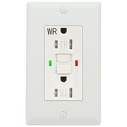 ANKO GFCI Outlet 15 Amp, Tamper-Resistant, Weather Resistant Receptacle Indoor or Outdoor Use, 2 LED Indicator with Decor Wall Plates and Screws, White