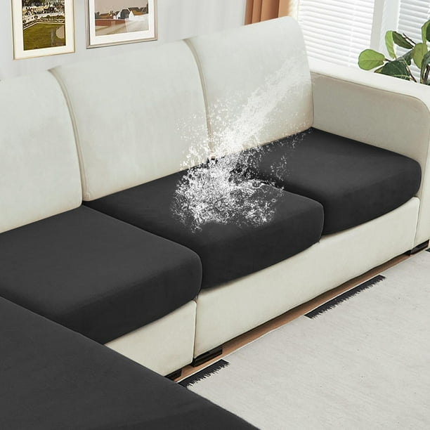 Fundas de cojín NAISI de terciopelo impermeables para sofá, 3 unidades