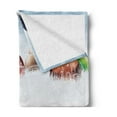 thumbnail image 2 of Christmas Soft Flannel Fleece Throw Blanket, Vibrant Baubles on Snow Field in Winter Noel Themed Frosty Design, Cozy Plush for Indoor and Outdoor Use, 50" x 60", Multicolor, by Ambesonne, 2 of 5