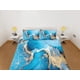 thumbnail image 2 of Juego de dormitorio contemporáneo funda nórdica estética azul, edredón de lujo de mármol dorado, 2 of 4