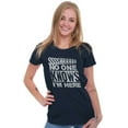 thumbnail image 3 of Funny No One Knows I'm Here Joke Womens Fitted Plus Size Graphic Tee Brisco Brands 2X, 3 of 5