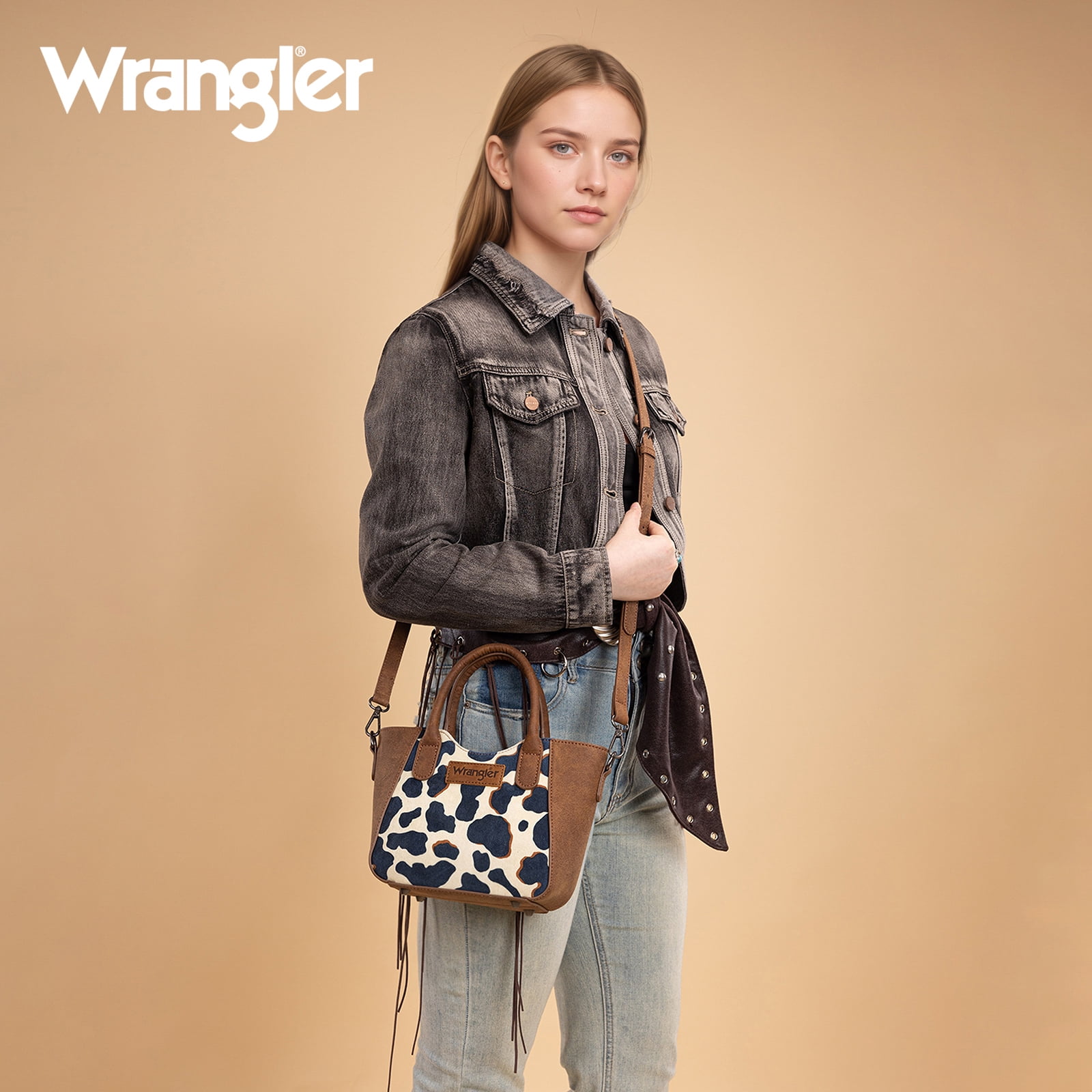 Wrangler Small Crossbody Bags for Women Designer Top-Handle Crossbody Handbag, Brown