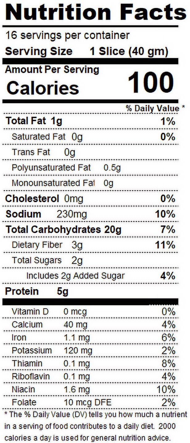 S. Rosen's 100% Whole Wheat Bread, 24 oz. Loaf, Fresh