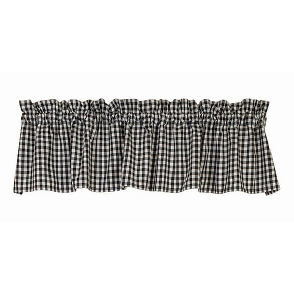 Country House Collection 32609 Small Black Check Valance, 14-inch