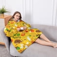 thumbnail image 5 of Oversized Wearable Blanket Hoodie,Cute Hedgehogs Animals Pattern Sherpa Blanket Hoodie with Super Pockets,Super Warm Fuzzy Pullover for Women & Men, 5 of 6