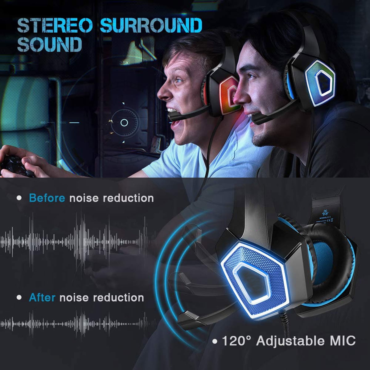 STEVVEX N43 Stereo Gaming Headset 7.1 Virtual Surround Bass Gaming Ear