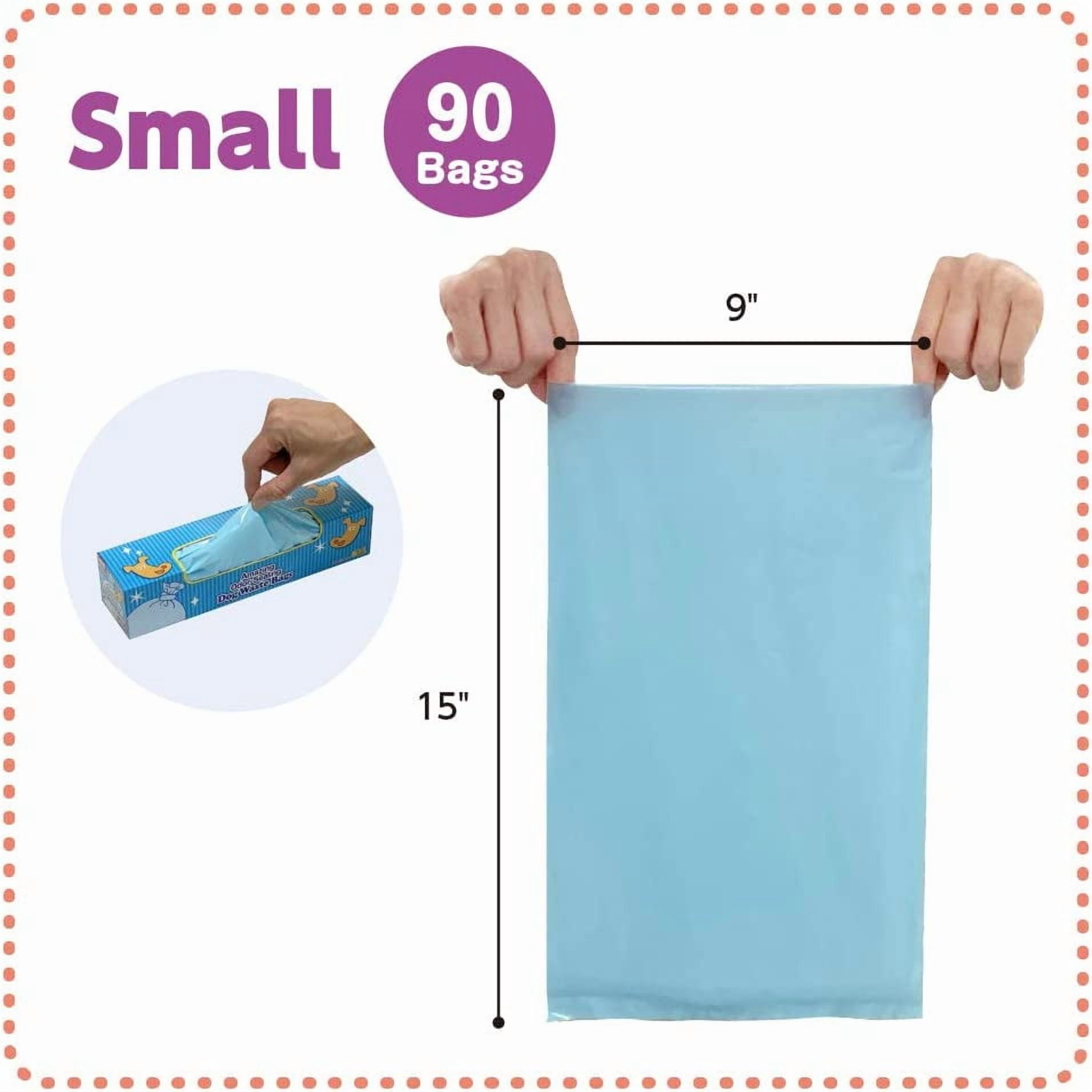 Amazing Odor Sealing Dog Poop Bags - Durable and Unscented [Size: S, Color: Light Blue] (90 Count,Pack of 1) (90 Bags)