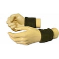 thumbnail image 3 of COUVER 2.5 Inch Solid Terry Cotton Athletic Sweat Wristbands Army Green 2 Pairs (Mens), 3 of 11