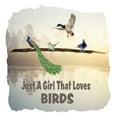 thumbnail image 2 of Watercolor Decal Just A Girl That Loves Birds Living Room Wall Decal for Family Lake Pond Outdoor Scene Background Art Cute Themed Room Décor - Size: 20 In x 20 In, 2 of 5