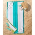 thumbnail image 2 of Better Homes & Gardens Coastal Resort Cotton Blend Beach Towel, 40 x 72 in, Aqua & Green, 2 of 7