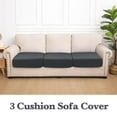thumbnail image 3 of Sanmadrola Waterproof Couch Cushion Cover for Sectional Sofa,Slipcover Stain Resistant High Elasticity Wear-Resistant Striped Sofa Cover, Dark Grey 3 Piece Set for Furniture, Children, Pets, 3 of 8