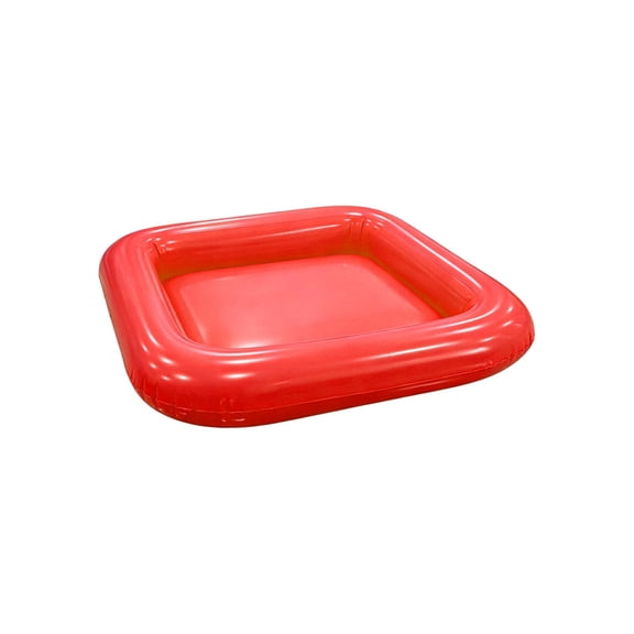 Inflatable Pool Float Ice Bar Square Beverage Fruit Cooler Tray, Red