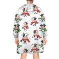 thumbnail image 2 of Wearable Oversized Blanket,White Cow Scarf Bow Pattern Wearable Blanket Hoodie for Adults,Cozy Hooded Blankets with Super Pockets,Super Warm Fuzzy Pullover for Women & Men, 2 of 6