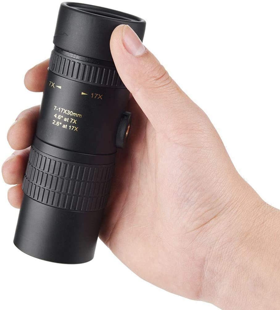 Compact Portable Spotting Scope for Bird Watching//Hunting//Camping//Hiking 7-17x30 Dual Focus Optics Zoom Bak4 HD Monocular with Tripod Monocular Telescope