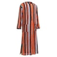 thumbnail image 2 of IBTOM CASTLE Men's Muslim Thobe Long Sleeve Striped Robe Gown Arab Islamic Kaftan Abaya Dress Middle East Dubai Ramadan Clothing 2XL Orange, 2 of 8