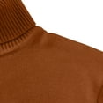thumbnail image 6 of TFEOQRY Men's Pullover Turtleneck Sweater Knitted Casual Base Sweater Fall Winter Warm Solid Tops Brown, 6 of 9