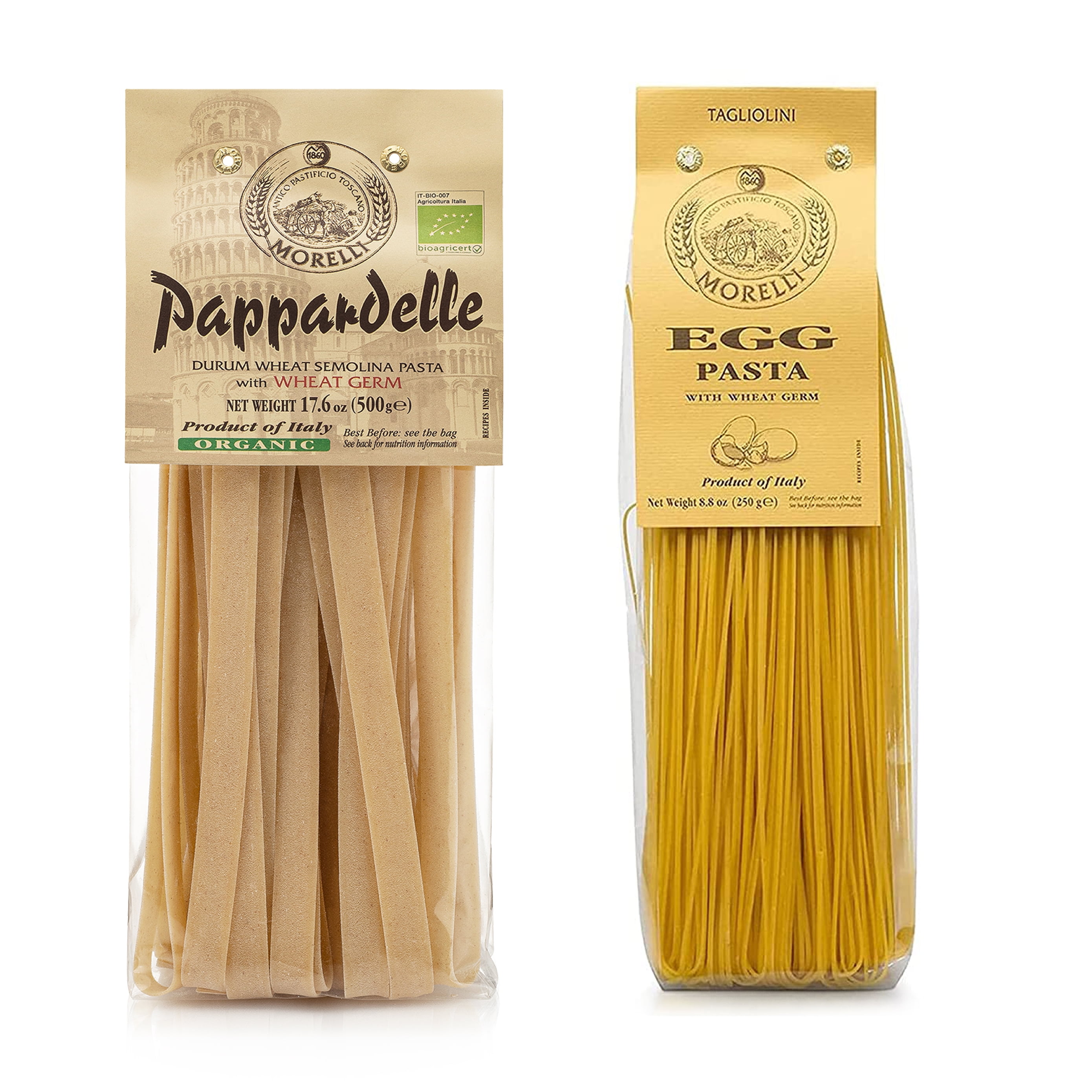 Morelli Pappardelle and Egg Tagliolini Italian Pasta Variety Pack